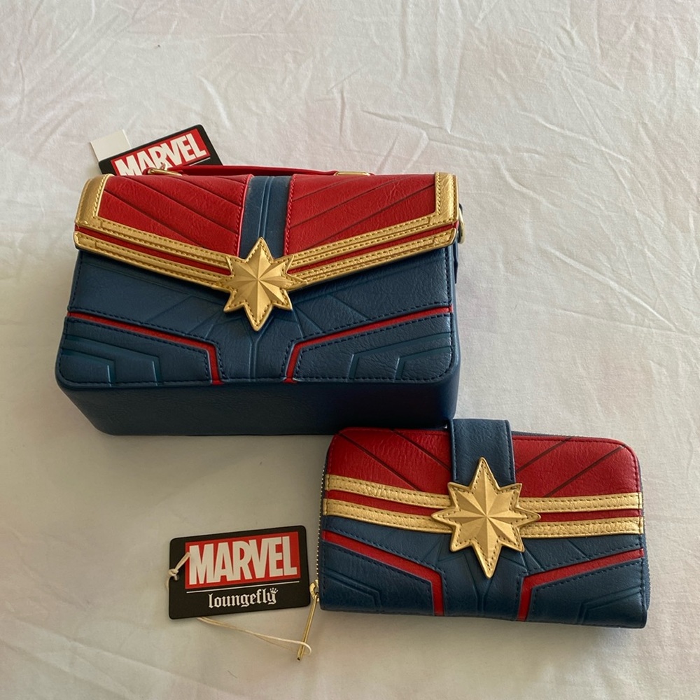 Loungefly Captain Marvel Crossbody and Wallet